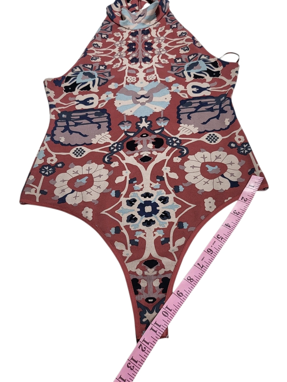 FP Intimately Body — Printed High-Neck Bodysuit in Dusty Pink-Brown - Picture 11 of 16